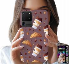Etui Do Samsung Galaxy S20 Ultra - Case Z Kawą Rogalikami I Ziarnami W Tle
