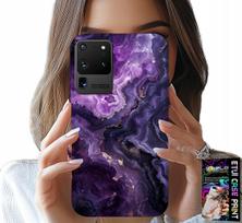 Etui Do Samsung Galaxy S20 Ultra - Fioletowy Marmurek Modne Kobiece + Folia