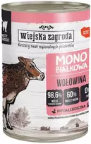 Kačių Maistas - WIEJSKA ZAGRODA Monoproteininis Jautienos Konservuotas 400g Be Gliuteno Be Grūdų
