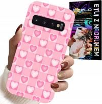 Etui Do Samsung Galaxy S10 - Serca Kratka Różowa Obudowa Case + Folia