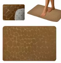 Winder Home Vonios kambario kilimėlis „Stones“ – rudas, neslystantis ir minkštas, 80 × 50 cm