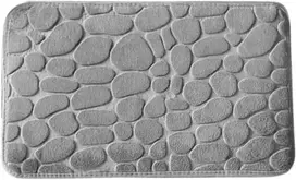Winder Home Vonios kambario kilimėlis „Stones“ – pilkas, neslystantis ir minkštas, 80 × 50 cm