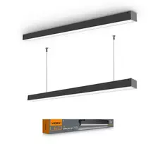 Pakabinamas šviestuvas Linijinis LED šviestuvas 24W 600mm, sujungiamas linija, 2400Lm 5000K, IP20, juodas, VIDEX VL-BNL02-24065B | Neutrali balta šviesa – Modulinis sujungimas nepertraukiamų šviesos linijų kūrimui
