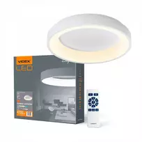 Lubinis šviestuvas Dimeriuojamas LED plafonas su pulteliu 72W 4700Lm 2700K-6000K IP20, VIDEX VLE-ERC-72W | baltas – Reguliuojamas šviesos intensyvumas ir tonas (CCT)