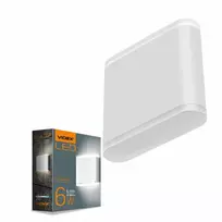 Fasado šviestuvas dvipusis LED 6W 660Lm 2700K IP54, VIDEX VL-AR06-062W | EVAN-Baltas (šiltai balta šviesa), baltas – Dvipusis šviesos srautas