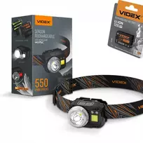 Videx Įkraunamas galvos žibintas su judesio jutikliu LED CREE XPG3 5W + COB 5W 550Lm 5000K, Li-ion VLF-B12 1200mAh arba 3xAAA, VLF-H075C – Universalus hibridinis maitinimas ir galinga kombinuota darbo šviesa