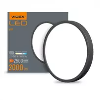 Lubinis šviestuvas Vidaus LED plafonas 24W 2500Lm 4000K IP20, VIDEX VLE-DLRS-244B | juodas – UV atsparus kupolas, kuris ilgainiui negeltonuoja