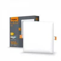 Įmontuojamas LED skydelis 15W 2100Lm 4000K IP44, VIDEX VLE-DLFS-154 | Kvadratinis, baltas – Žemo profilio dizainas montavimui sekliose lubose