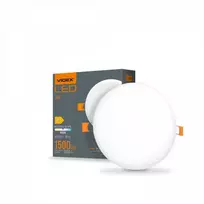 Įmontuojamas LED skydelis 15W 1950Lm 4000K IP44, VIDEX VLE-DLFR-154 | Apvalus, baltas – Žemo profilio dizainas montavimui sekliose lubose