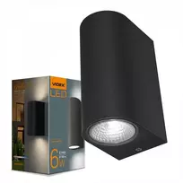 Fasado šviestuvas dvipusis LED 6W 540Lm 2700K IP54, VIDEX VL-AR032-062B | PELLE-Juodas (šiltai balta šviesa), juodas – Dvipusis šviesos srautas