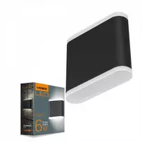 Fasado šviestuvas dvipusis LED 6W 660Lm 2700K IP54, VIDEX VL-AR06-062B | EVAN-Juodas (šiltai balta šviesa), juodas – Dvipusis šviesos srautas