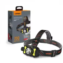 Įkraunamas galvos žibintas LED CREE XPG3 5W + 3W COB + Raudonas, 410Lm 5000K, Li-pol 1800mAh, VIDEX VLF-H147 – Įmontuotas raudonos šviesos režimas naktinio matymo apsaugai