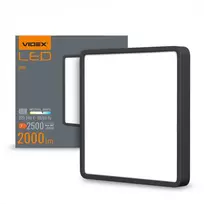 Lubinis šviestuvas Vidaus LED plafonas 24W 2500Lm 4000K IP20, VIDEX VLE-DLSS-244B | juodas – UV atsparus kupolas, kuris ilgainiui negeltonuoja