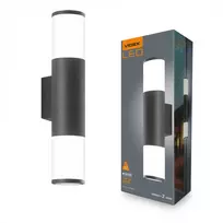 Fasado LED lempa, dvipusė 2xGU10 IP54 VIDEX VL-AR092B | juoda – dvipusis šviesos srautas pastato sienoms ir fasadams apšviesti
