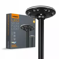 Soliarinis parko šviestuvas 15W 1400Lm 3000K LiFePO4 12000 mAh, VIDEX VL-GLSO-1254-S – Nepriklausoma apšvietimo stotis takeliams, reaguojanti į pėsčiuosius