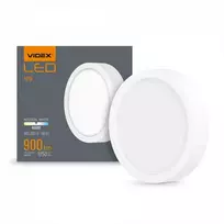 Lubinis šviestuvas Virštinkinis LED skydelis 12W 1250Lm 4000K VIDEX VLE-DLRS-124 | apvalus, baltas – UV stabilizuotas plastikas ilgam skaidrumui
