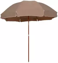 Sodo skėtis nuo saulės su plieniniu stulpu, taupe, 300cm
