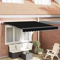 Ištraukiama markizė Juoda 350 x 250 cm Audinys ir aliuminis