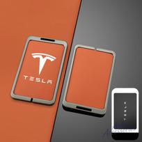 Leather Car Key Case Cover NFC Card Alloy Protection Shell For Tesla Model 3 Model S X Y Roadster Space X Keychain Accessories
