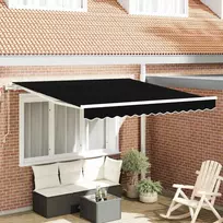 Ištraukiama markizė Juoda 300 x 250 cm Audinys ir aliuminis