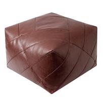 Nordic Moroccan PU Leather Cushion Cover Tatami Unstuffed Floor Cushion Case Meditation Pouf Home Decor Wax Leather Ottoman M