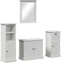 Vonios baldų rinkinys su stalčių 4 pcs Antikinė balta