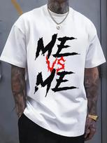 Pure Cotton Crew Neck Short-sleeved T-shirt for Men with Creative Prints Simple Soft and Comfortable, Suitable for Everyday Wear S įvairiaspalvis
