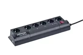 „gembird“ 6 lizdų elektros lizdų blokas su apsauga nuo viršįtampių / programavimo funkcija / USB jungtimi