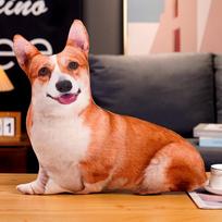 3D Simulation Dog Plush Toys Shiba Inu Bulldog Dog Cushion Dog Stuffed Pillow  Birthday Gifts Corgi