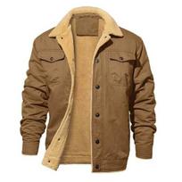 Men Solid Color Turndown Collar Buttons Windbreaker Coat Keep Warm Temperament Casual Daily Wear Outerwear Clothing for Male S