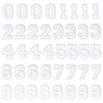 40 pieces Craft white Letter numbers iron on 1.9inch Sew on Embroidered numbers 0-9 for socks auksas