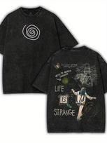 Unisexs Heavyweight Retro YK Streetwear TShirt Life is Strange Pattern  Spiral and Lighthouse Design Loose Fit Casual  Shirt M
