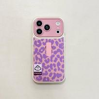 Leopard Print Invisible Ring Holder iPhone 16/15/17 Pro Max Drop-Proof Apple Case iPhone 16 Pro Max