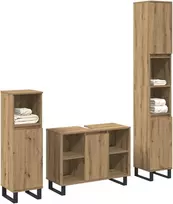 Vonios baldų rinkinys 3 vnt. Ruda 30 x 30 x 180 cm
