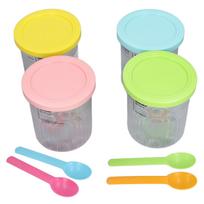 4pcs Ripple Pattern Ice Cream Pint Containers With Lids Storage Cups Supplement Jar Cream Pint Replacement Containers For Home