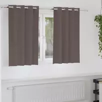 Užuolaidos su žiedais, blokuojančios šviesą 2 pcs Tamsiai rudas