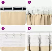 Užuolaidos su žiedais, blokuojančios šviesą 2 pcs Kreminė