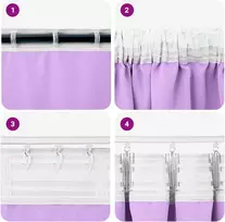 Užuolaidos su žiedais, blokuojančios šviesą 2 pcs Violetinė