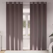 Užuolaidos su žiedais, blokuojančios šviesą 2 pcs Tamsiai rudas