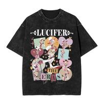 Hazbin Hotel Alastor Themed TShirt  Character Collage  Signature Line Typographic Apparel for Animation Fans Tshirts S