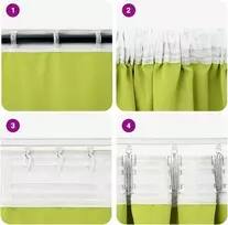 Užuolaidos su žiedais, blokuojančios šviesą 2 pcs Žalia