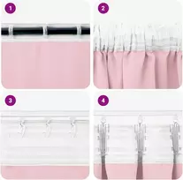 Užuolaidos su žiedais, blokuojančios šviesą 2 pcs
