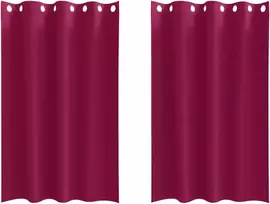 Užuolaidos su žiedais, blokuojančios šviesą 2 pcs Vyno raudona
