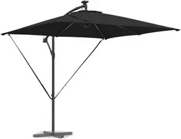 Skėtis nuo saulės su LED juostelėmis Juoda 249 x 249 x 250 cm