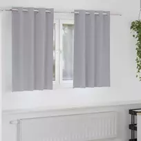 Užuolaidos su žiedais, blokuojančios šviesą 2 pcs Metalo pilka
