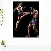 Muay Thai martial arts tapestry 75x100 juoda