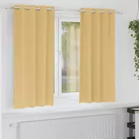 Užuolaidos su žiedais, blokuojančios šviesą 2 pcs Smėlio