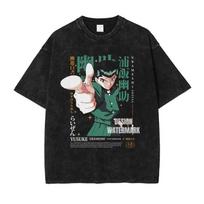 Ippo Anime Lover Washed Tshirt Year round clothing personality Clothes Plus Size Unisex high quality hot product high quality S