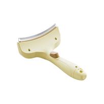 Curved Design Pet Hair Removal Comb Ergonomic Handle Pet Grooming Tool  For Cats geltona