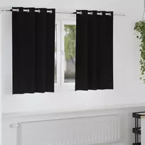 Užuolaidos su žiedais, blokuojančios šviesą 2 pcs Juoda